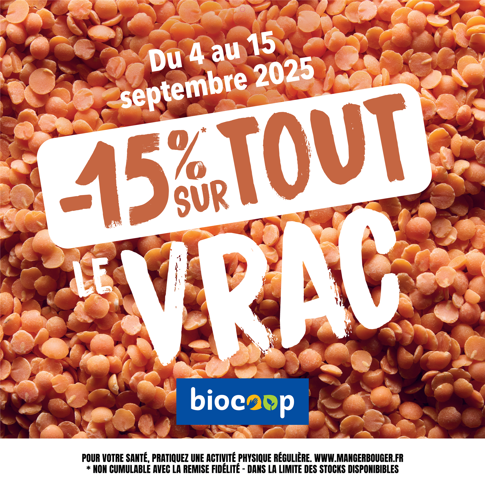 -15% sur le vrac ! -15% sur le vrac !