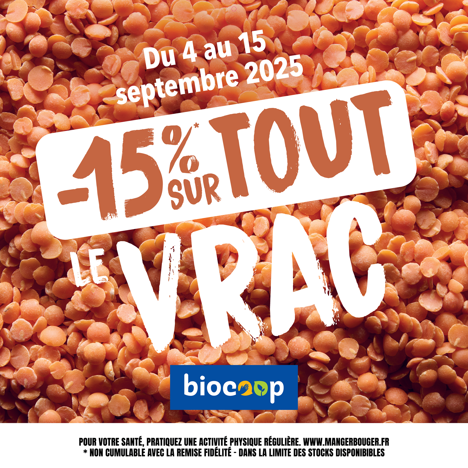 -15% sur tout le VRAC ! -15% sur tout le VRAC !