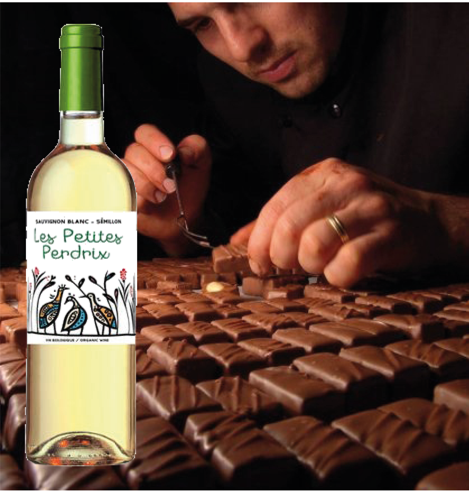 Dégustation du chocolat Saveur et Nature accompagné de vin blanc moelleux