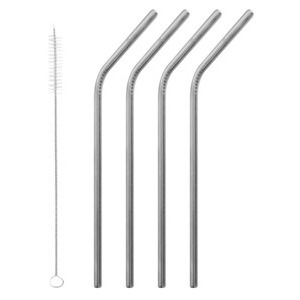 Pailles en inox courbées Pailles en inox courbées