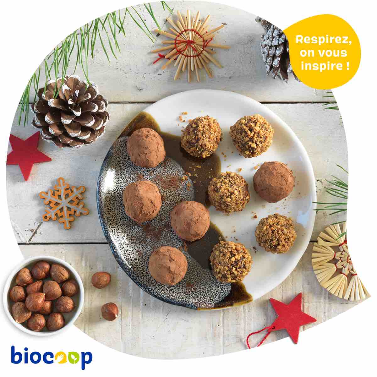 Truffes gourmandes de Noël - végan Truffes gourmandes de Noël - végan