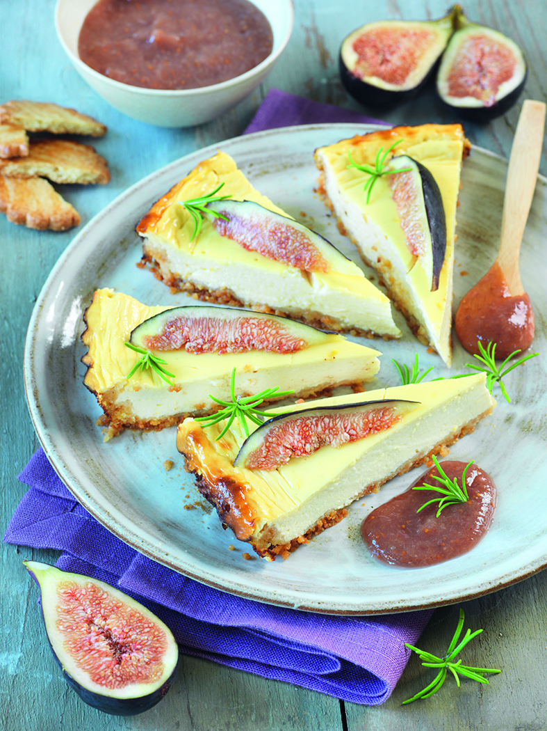 Cheesecake aux palets bretons et coulis de figue Cheesecake aux palets bretons et coulis de figue