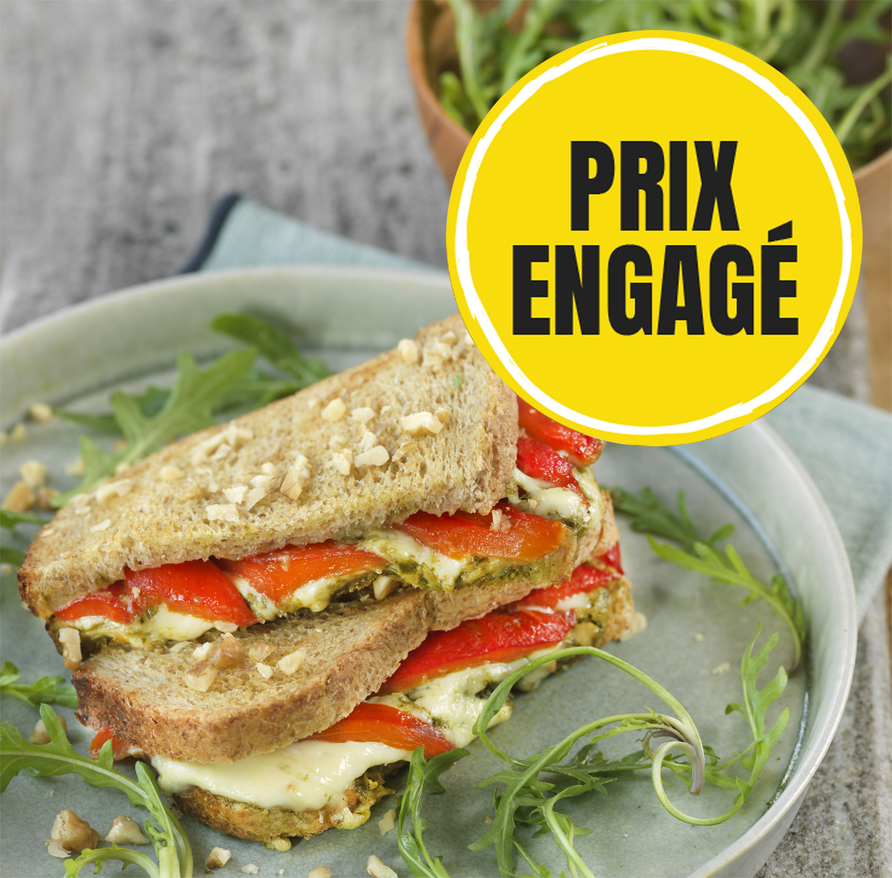 Croque-monsieur  pesto & poivrons