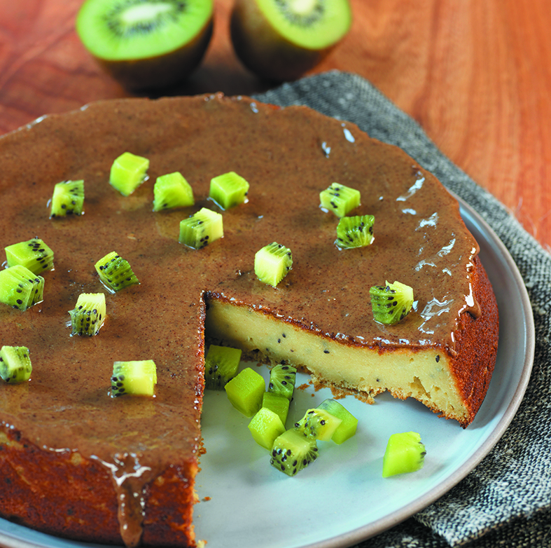 Gâteau aux kiwis  & purée d’amande 
