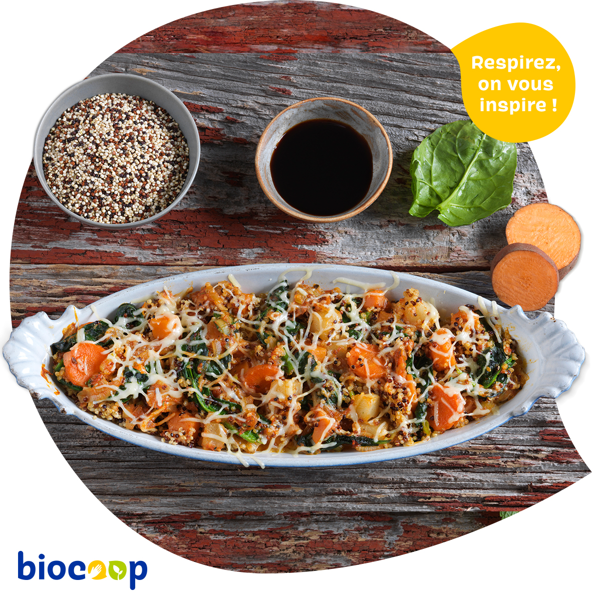 Gratin de quinoa aux légumes locaux Gratin de quinoa aux légumes locaux