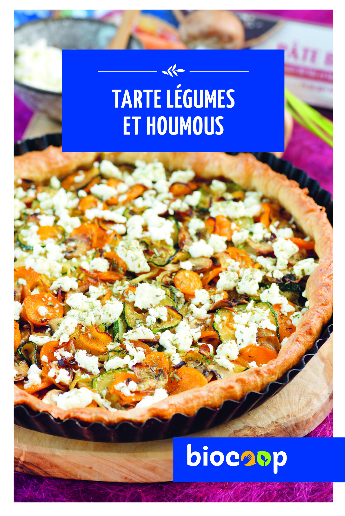Tarte aux légumes et houmous