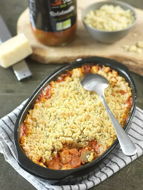 Prix engagés : crumble ratatouille pour 2,01€ par personne