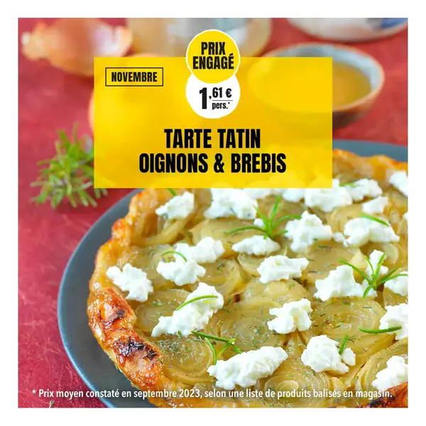 Prix engagé : Tarte tatin aux oignons et fromage de brebis