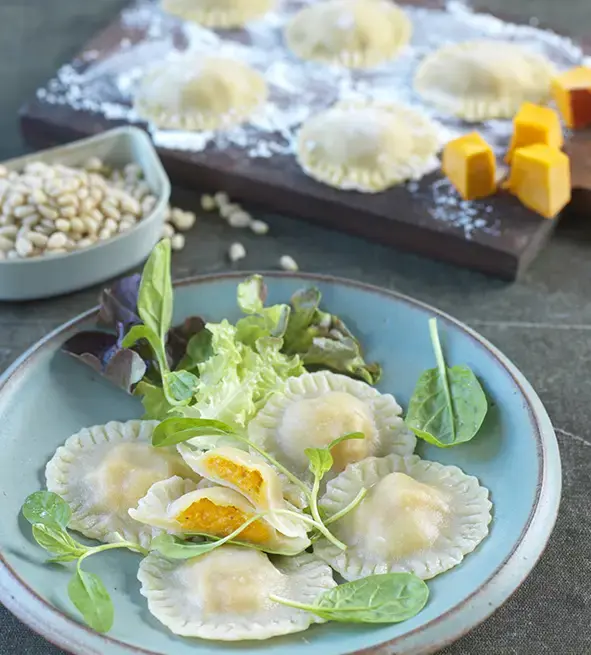 Ravioles au potimarron et emmental