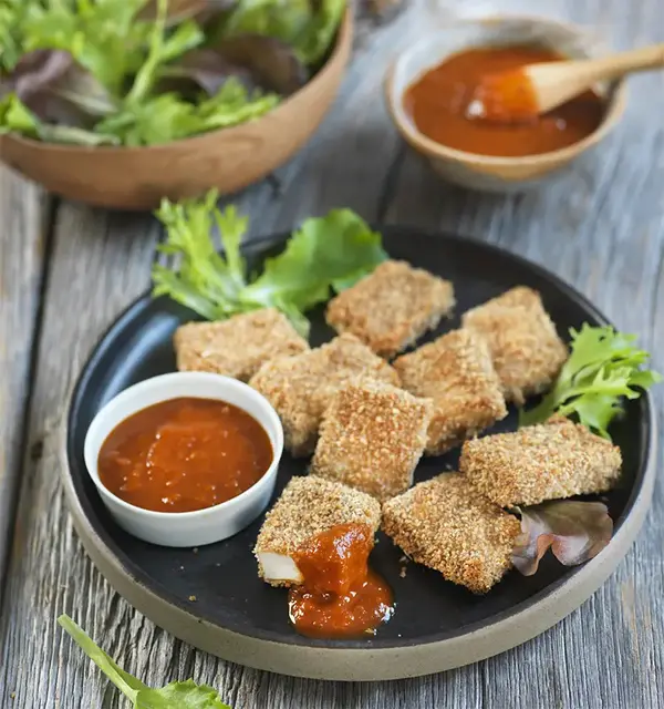 Nuggets de tofu et  sauce barbecue maison